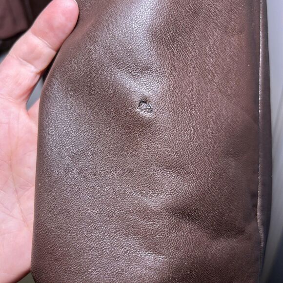 Lord & Taylor Leather Jacket Women's 12 Brown Quilted Zip Front Lined - Picture 11 of 12